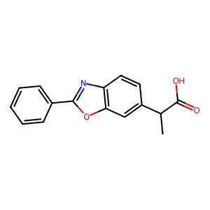 2-(2-phenyl-1,3-benzoxazol-6-yl)propanoic acid structure