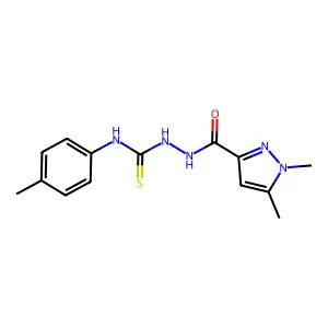 1-[(1,5-dimethylpyrazole-3-carbonyl)amino]-3-(4-methylphenyl)thiourea structure