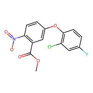 methyl 5-(2-chloro-4-fluorophenoxy)-2-nitrobenzoate structure