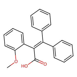 2-(2-methoxyphenyl)-3,3-diphenylprop-2-enoic acid structure