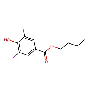 Butyl 4-hydroxy-3,5-diiodobenzoate structure