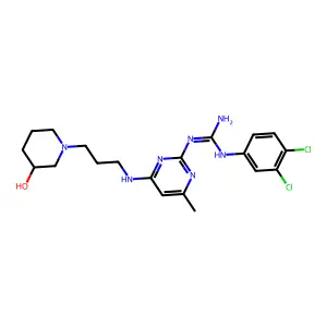 1-(3,4-dichlorophenyl)-2-[4-[3-(3-hydroxypiperidin-1-yl)propylamino]-6-methylpyrimidin-2-yl]guanidine structure
