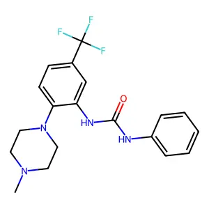 1-[2-(4-methylpiperazin-1-yl)-5-(trifluoromethyl)phenyl]-3-phenylurea structure