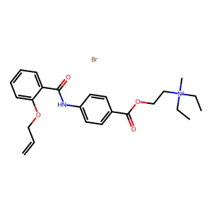 (2-(4-(2-Allyloxybenzamido)benzoyloxy)ethyl)diethylmethylammonium bromide structure