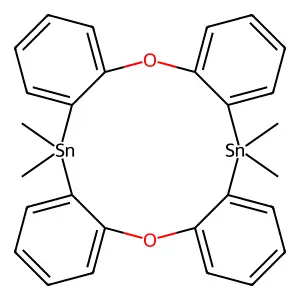 10H,20H-Tetrabenzo(b,e,h,k)(1,7,4,10)dioxadistannacyclododecin,10,10,20,20-tetramethyl- structure