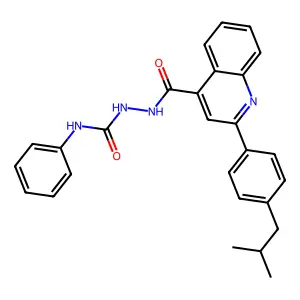 1-[[2-[4-(2-methylpropyl)phenyl]quinoline-4-carbonyl]amino]-3-phenylurea structure