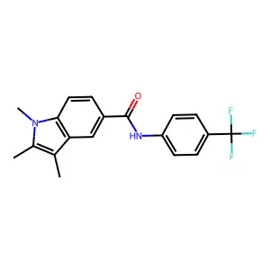 1,2,3-trimethyl-N-[4-(trifluoromethyl)phenyl]-1H-indole-5-carboxamide structure