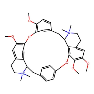 (1S,16R)-9,10,21,25-tetramethoxy-15,15,30,30-tetramethyl-7,23-dioxa-15,30-diazoniaheptacyclo[22.6.2.23,6.18,12.118,22.027,31.016,34]hexatriaconta-3(36),4,6(35),8(34),9,11,18(33),19,21,24,26,31-dodecae structure