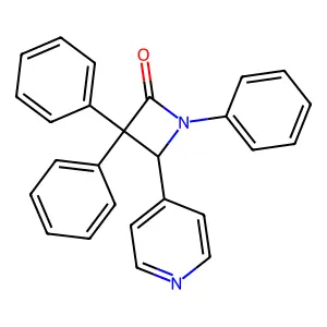 1,3,3-triphenyl-4-pyridin-4-ylazetidin-2-one structure