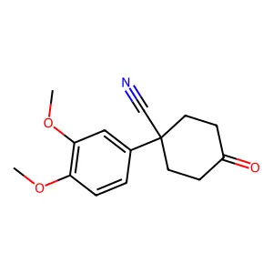 1-(3,4-dimethoxyphenyl)-4-oxocyclohexane-1-carbonitrile structure