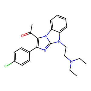 1-{2-(4-chlorophenyl)-9-[2-(diethylamino)ethyl]-9H-imidazo[1,2-a]benzimidazol-3-yl}ethanone structure