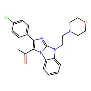 1-{2-(4-chlorophenyl)-9-[2-(morpholin-4-yl)ethyl]-9H-imidazo[1,2-a]benzimidazol-3-yl}ethanone structure