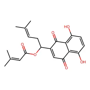 Beta, beta-dimethylacrylshikonin structure