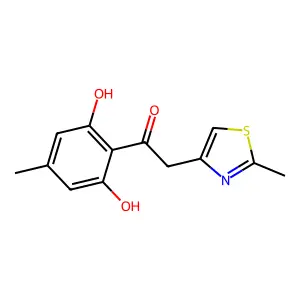 1-(2,6-dihydroxy-4-methylphenyl)-2-(2-methyl-1,3-thiazol-4-yl)ethanone structure