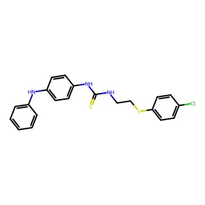 1-{2-[(4-chlorophenyl)sulfanyl]ethyl}-3-[4-(phenylamino)phenyl]thiourea structure