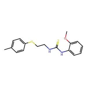 1-(2-methoxyphenyl)-3-[2-[(4-methylphenyl)thio]ethyl]thiourea structure