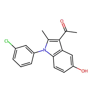 1-[1-(3-chlorophenyl)-5-hydroxy-2-methyl-1H-indol-3-yl]ethanone structure