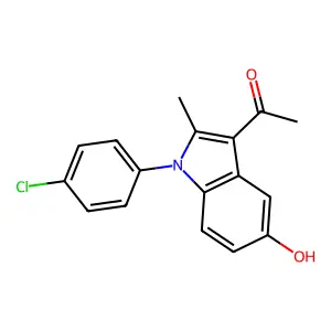 1-[1-(4-chlorophenyl)-5-hydroxy-2-methylindol-3-yl]ethanone structure