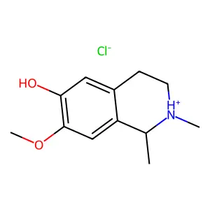 6-Isoquinolinol, 1,2,3,4-tetrahydro-1,2-dimethyl-7-methoxy-, hydrochloride, (1R)-(-)- structure