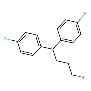 1,1'-(4-Iodobutylidene)bis(4-fluorobenzene) structure