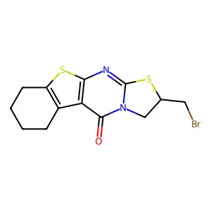 13-(bromomethyl)-8,12-dithia-10,15-diazatetracyclo[7.7.0.02,7.011,15]hexadeca-1(9),2(7),10-trien-16-one structure
