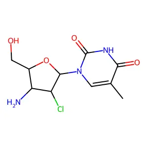 1-[(2R,3R,4R,5S)-4-amino-3-chloro-5-(hydroxymethyl)oxolan-2-yl]-5-methylpyrimidine-2,4-dione structure