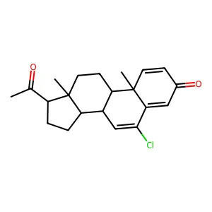 (9R,10S,13S,17S)-17-acetyl-6-chloro-10,13-dimethyl-8,9,11,12,14,15,16,17-octahydrocyclopenta[a]phenanthren-3-one structure