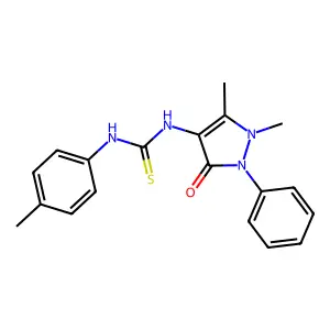 1-(1,5-dimethyl-3-oxo-2-phenylpyrazol-4-yl)-3-(4-methylphenyl)thiourea structure