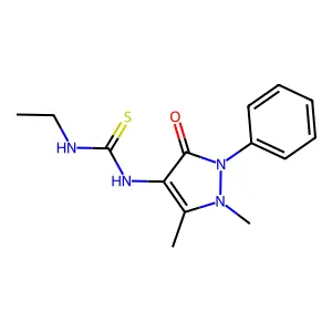 1-(1,5-dimethyl-3-oxo-2-phenylpyrazol-4-yl)-3-ethylthiourea structure