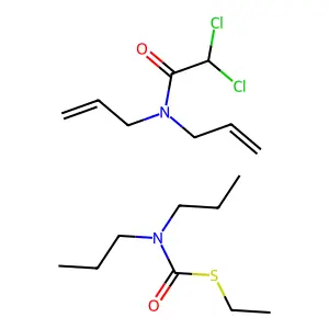 2,2-dichloro-N,N-bis(prop-2-enyl)acetamideS-ethyl N,N-dipropylcarbamothioate structure