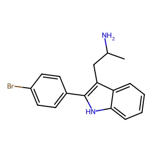 3-(2-Aminopropyl)-2-(p-bromophenyl)indole structure