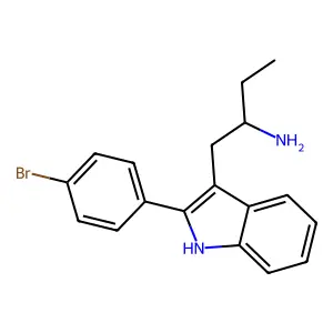 1-[2-(4-bromophenyl)-1H-indol-3-yl]butan-2-amine structure