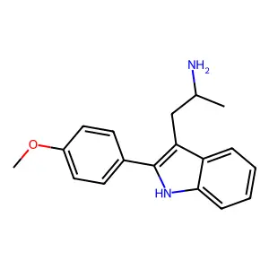 3-(2-Aminopropyl)-2-(p-methoxyphenyl)indole structure