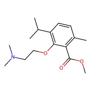 methyl 2-[2-(dimethylamino)ethoxy]-6-methyl-3-propan-2-ylbenzoate structure