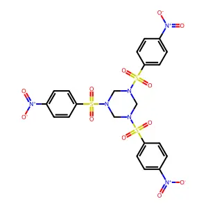 1,3,5-Tris[(4-nitrophenyl)sulfonyl]-1,3,5-triazinane structure