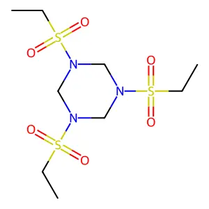 1,3,5-Tris(ethylsulfonyl)-1,3,5-triazinane structure