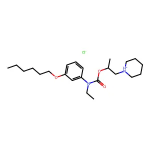 Carbanilic acid, N-ethyl-m-(hexyloxy)-, 1-methyl-2-piperidinoethyl ester, monohydrochloride structure