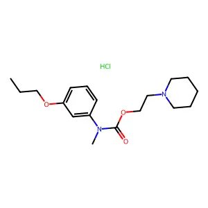 N-Methyl-m-propoxycarbanilic acid 2-piperidinoethyl ester monohydrochloride structure