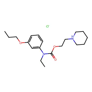 CARBANILIC ACID, N-ETHYL-m-PROPOXY-, 2-PIPERIDINOETHYL ESTER, MONOHYDROCHLORIDE structure