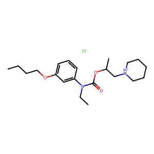 Carbanilic acid, m-butoxy-N-ethyl-, 1-methyl-2-piperidinoethyl ester, monohydrochloride structure