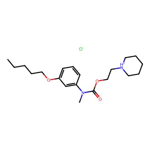N-Methyl-m-(pentyloxy)carbanilic acid 2-piperidinoethyl ester monohydrochloride structure