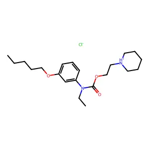 N-Ethyl-m-(pentyloxy)carbanilic acid 2-piperidinoethyl ester monohydrochloride structure