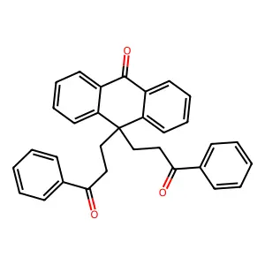 10,10-bis(3-oxo-3-phenylpropyl)anthracen-9-one structure