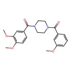 1-(3,4-dimethoxybenzoyl)-4-(3-methoxybenzoyl)piperazine structure
