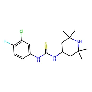 1-(3-chloro-4-fluorophenyl)-3-(2,2,6,6-tetramethylpiperidin-4-yl)thiourea structure