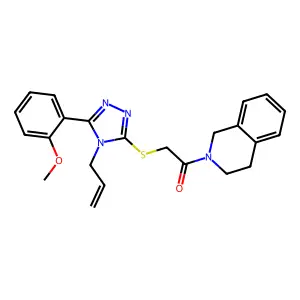 1-(3,4-dihydroisoquinolin-2(1H)-yl)-2-{[5-(2-methoxyphenyl)-4-(prop-2-en-1-yl)-4H-1,2,4-triazol-3-yl]sulfanyl}ethanone structure