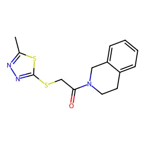 1-(3,4-dihydroisoquinolin-2(1H)-yl)-2-[(5-methyl-1,3,4-thiadiazol-2-yl)sulfanyl]ethanone structure
