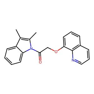 1-(2,3-dimethyl-1H-indol-1-yl)-2-(quinolin-8-yloxy)ethanone structure