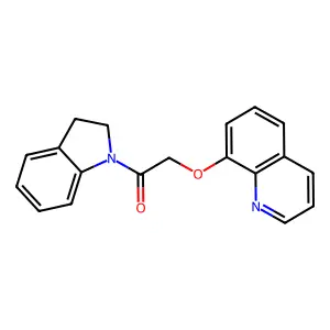 1-(2,3-dihydro-1H-indol-1-yl)-2-(quinolin-8-yloxy)ethanone structure