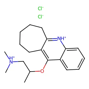 dimethyl-[2-(7,8,9,10-tetrahydro-6H-cyclohepta[b]quinolin-5-ium-11-yloxy)propyl]azanium dichloride structure